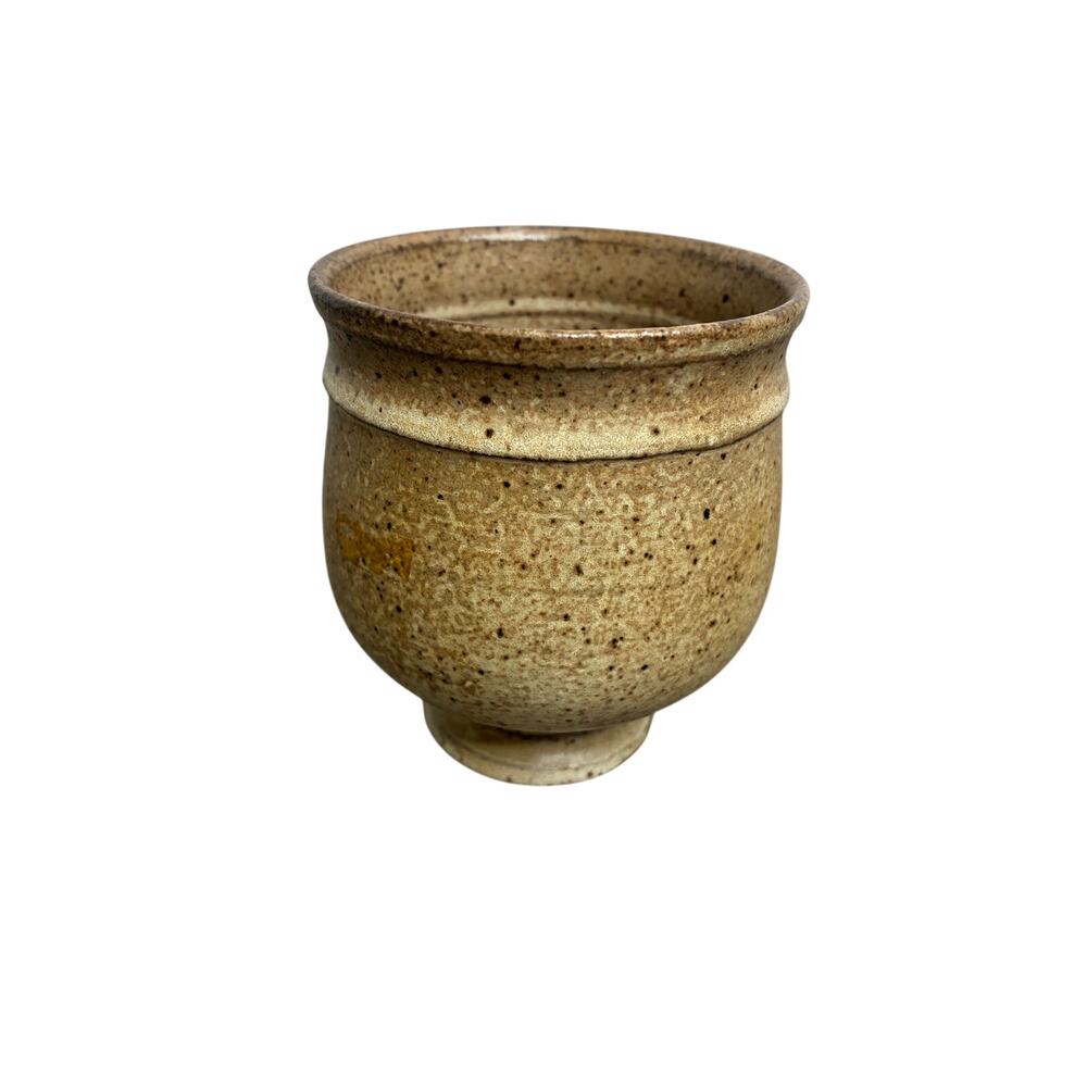 Handmade Brown Speckled Pottery Planter Pre-Owned Unbranded